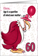 60th Birthday Funny Pink Buzzard Getting Old Humor Custom Name card