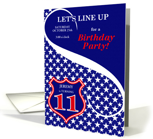 11th Birthday Party Law Enforcement Theme Custom Textx card (1087072)