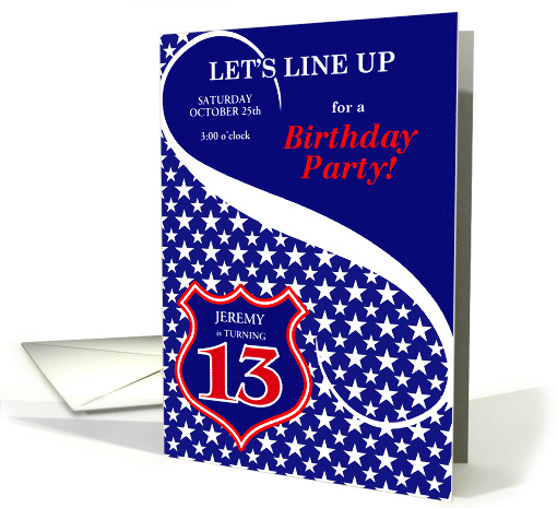 13th Birthday Party Invitation Law Enforcement Theme Custom card