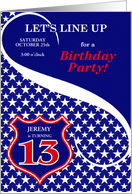 13th Birthday Party Invitation Law Enforcement Theme Custom card