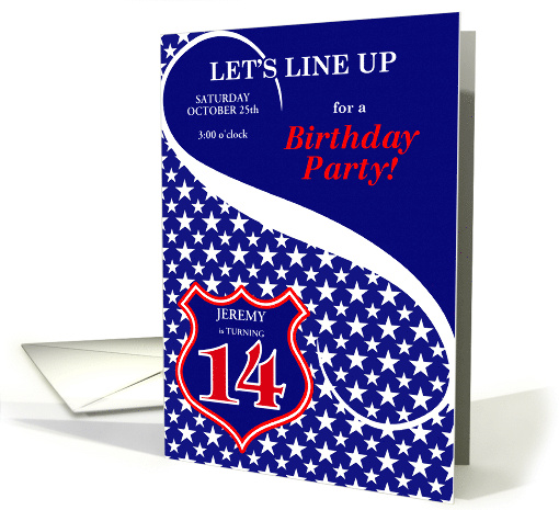 14th Birthday Party Invitation Law Enforcement Theme Custom Text card