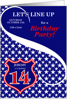 14th Birthday Party Invitation Law Enforcement Theme Custom Text card