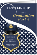 Police Academy Graduation Party Invitation Custom Badge Text card
