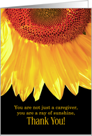 Caregiver Thank You Ray of Sunshine Sunflower card