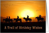 Missing You on Your Birthday Western Cowboys and Cowgirls card