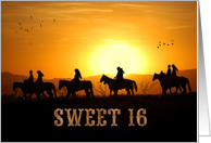 Sweet 16 Birthday Western Cowboys and Cowgirls card