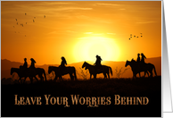 Encouragement Western Cowboys and Cowgirls Sunset Ride card