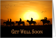 Get Well Western Sunflowers and Cowgirls card