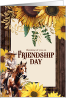 Friendship Day Sunflower Country Western Cowgirl card