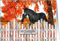 from Both of Us Thank You Horse and Cat with Picket Fence card