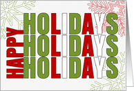 Happy Holidays with Ho Ho Ho and Snowflakes card