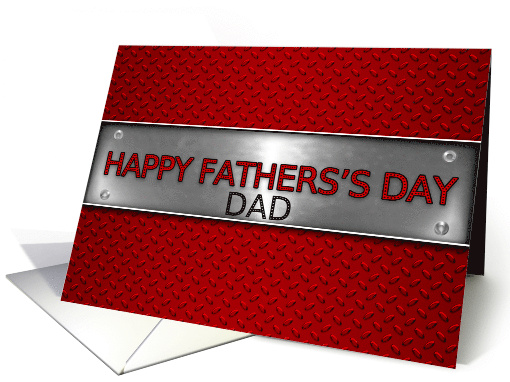 for Dad on Father's Day Steel Red and Silver Theme card (1102672)