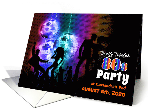 80s Themed Party Invitation Disco Balls and Dance Floor card (1103384)