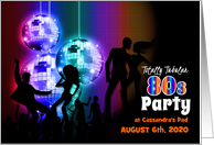 80s Themed Party Invitation Disco Balls and Dance Floor card