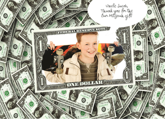 Bar Mitzvah Gift Thank You Money Frame with Photo Blank