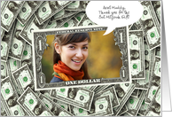 Bat Mitzvah Gift Thank You Money Frame with Photo Blank card