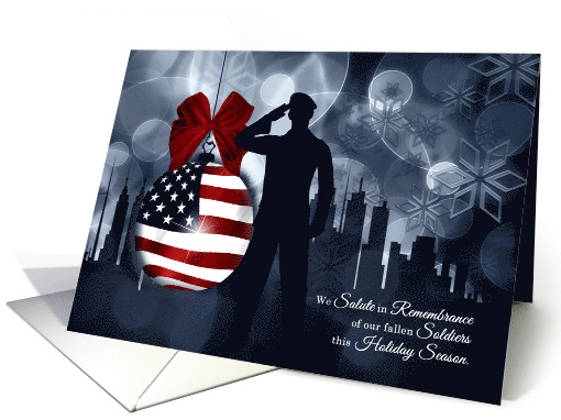 Christmas Remembrance Military Soldier American Flag card (1106012)