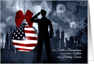 Christmas Remembrance Military Father American Flag card