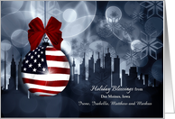 from Iowa American Flag Patriotic Holiday Blessings card