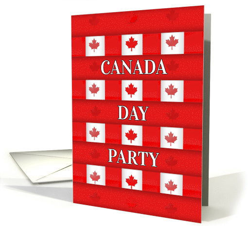 Canada Day Party Maple Squares Pattern in Red and White card (1110798)