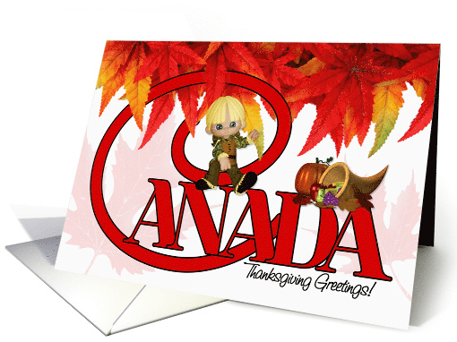 Thanksgiving Canada Cornucopia and Maple Leaves card (1119682)