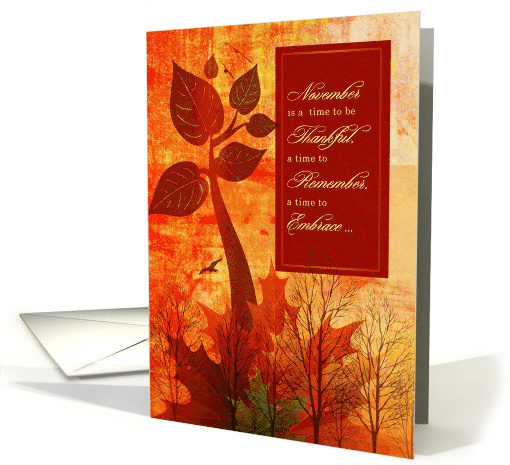 Thanksgiving Gratitude Autumn Foliage and Trees card (1119814)