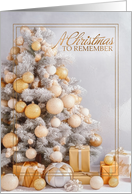A Christmas to Remember White and Gold Christmas Tree card