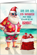 for Co-worker Christmas Cool Santa in Sunglasses card