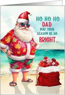 for Dad Christmas Cool Santa in Sunglasses card