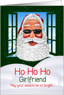 for Girlfriend Christmas Cool Santa in Sunglasses card