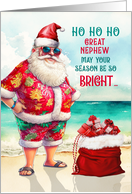 for Great Nephew Christmas Cool Santa in Sunglasses card
