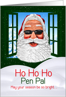 for Pen Pal Christmas Cool Santa in Sunglasses card