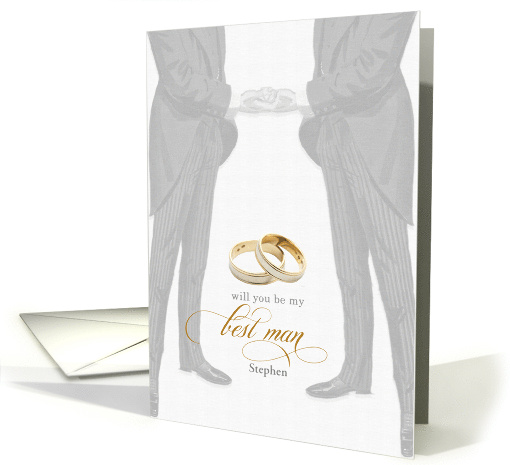 Be My Best Man Two Grooms Gay Wedding Vintage Styling Custom card
