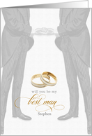 Be My Best Man Two Grooms Gay Wedding Vintage Styling Custom card