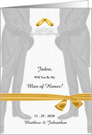Be My Man of Honor Two Grooms Gay Wedding Vintage Styling Custom card