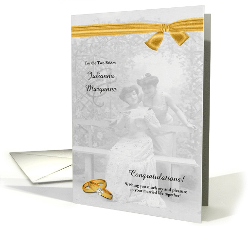 Custom Congratulations Two Brides Lesbian Wedding card (1128846)