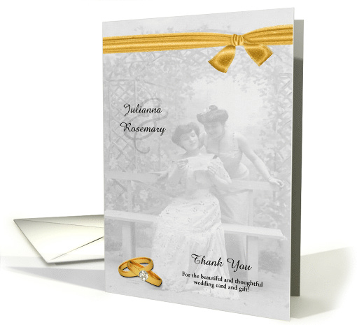 Custom Gay Wedding Thank You Two Brides Lesbian Wedding Blank card