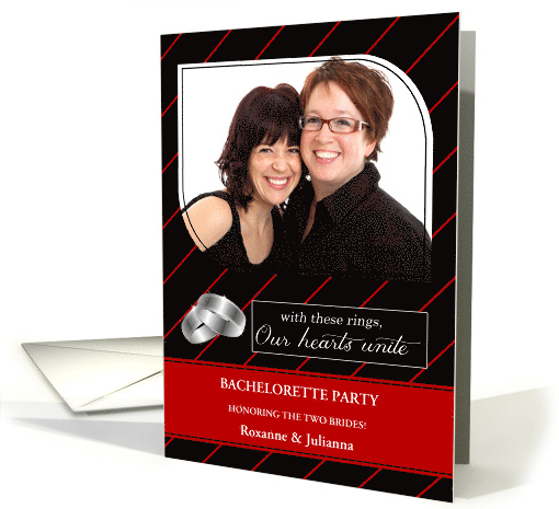 Bachelorette Party Invitation Black and Red Pinstripe... (1129992)