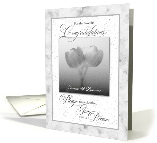 Gay Wedding Congratulations Silver Tulips Custom card (1130008)