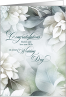 for Sister and her New Wife Wedding Congratulations Silver Tulips card