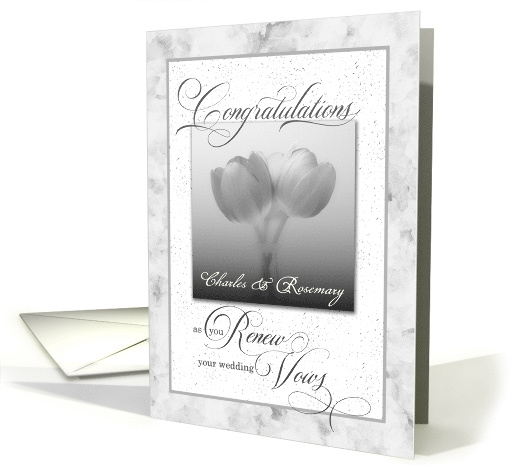 Custom Vow Renewal Congratulations Silver Tulips card (1130664)