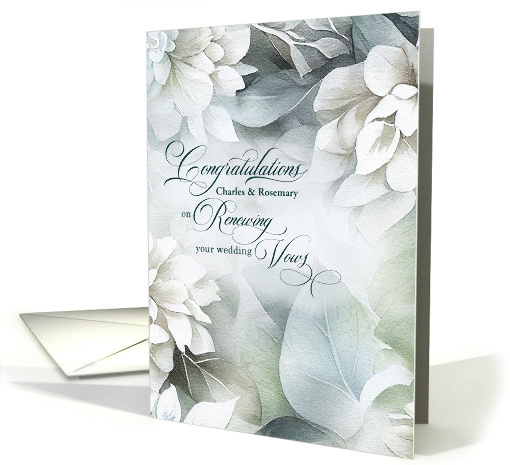 Custom Vow Renewal Congratulations Silver Tulips card (1130664)