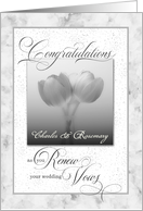 Custom Vow Renewal Congratulations Silver Tulips card