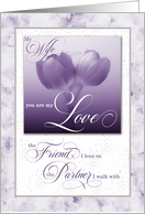 for Wife’s Birthday Sentimental Purple Tulips card