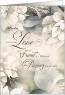 Custom Life Partner Birthday Cream Magnolias card