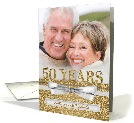 Custom 50th Golden Wedding Anniversary Photo Invitation card (1140654)