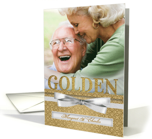 50th Golden Wedding Anniversary Photo Invitation Custom card (1140662)