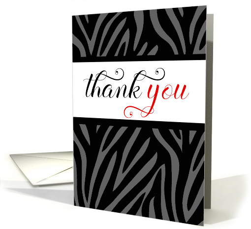 Thank You Zebra Print Cute Female Animal Girl card (1147184)