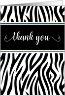 Quinceanera Thank You Zebra Print with Red card