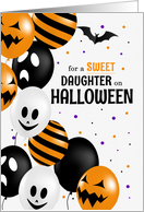 for Daughter Halloween Balloons and Polka Dots card